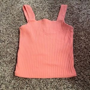 Generic brand salmon pink cropped tank, size xs
